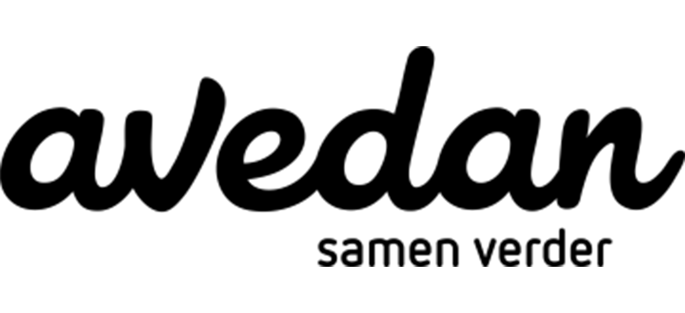 Avedan logo with the tagline 'samen verder' underneath.