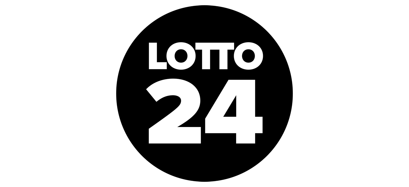 Lotto24 logo with white lettering inside a black circle.